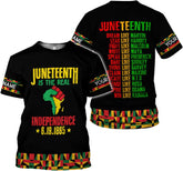 Mostprints Personalized Juneteenth Shirt 3D, Juneteenth Shirts Women Gift, Customized Name Juneteenth Shirts for Men S-5XL