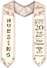 Pretyprints Custom Nurse Sash Graduation, RN Graduation Stole Gifts for Friends Nursing Student Senior Class Of 2025