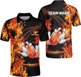 Intenprints Custom 3D Bowling Polo Shirts Personalized Jersey Men Women Team Name Unisex Bowling Shirt Jerseys