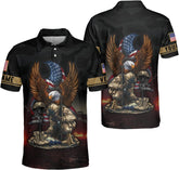 Veteran Polo Shirt for Men Custom US Army Polo Shirts Military Veterans Pride American Flag Gifts Memorial Day Army Shirts