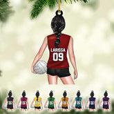 AOVL Personalized Volleyball Ornament Beach Volleyball Acrylic Ornament Gift for Volleyball Players Volleyball Ornament Christmas Tree Volleyball Gifts for Team Gifts for Volleyball Lovers (Volley 12)