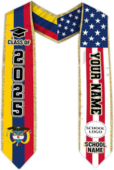 Pretyprints Colombians Graduation Sash, Custom Colombians American Flag Graduation Sash 2025, Colombia Graduation Stole