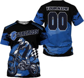 RoyalBro Personalized Dirt Bike Shirt for Mens, Motocross Shirts Jersey, Dirtbike Racing Shirt, American Flag Riding Tshirt