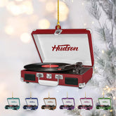 AOVL Personalized Vinyl Record Ornaments 2024 Custom Record Vinyl Gift Xmas Record Player Christmas Ornament Record Player Ornament Record Player Ornaments for Christmas Tree (OVR8)