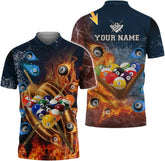 Pretyprints Personalized Billiard Polo Shirt Shirts Men Women Custom Name 3D Team Apparel Gift 8 Ball Pool S-5XL