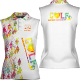 Podagree Personalized Golf Polo Shirts for Women Sleeveless with Collar, Funny Shirts for Women, Ladies Sleeveless Golf Shirt