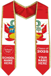 Pretyprints Peruvians Graduation Sash, Peru Graduation Stole Custom Personalized Peruvians American Flag Graduation Sash 2025