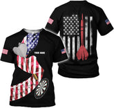 Pretyprints Personalized Dart Shirts Men Women 3D Polo Custom Name Team Jersey Funny Dartboard Shirt S-5XL Gifts