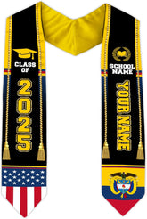 Pretyprints Colombians Graduation Sash, Custom Colombians American Flag Graduation Sash 2025, Colombia Graduation Stole