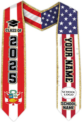 Pretyprints Peruvians Graduation Sash, Peru Graduation Stole Custom Personalized Peruvians American Flag Graduation Sash 2025