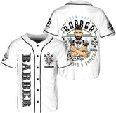 Mostprints Personalized Baber Baseball Jersey, Hairdresser Baseball Jersey Barber Shop Life, Barber Shirts for Men and Women