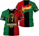 Lighthuy Personalized Juneteenth Shirt 3D, Juneteenth Shirts Women Gift, Customized Name Juneteenth Shirts for Men S-5XL
