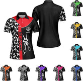 Personalized Dog Grooming 3D Polo Shirt Custom Pet Spa, Cute Pet Grooming Summer Uniform Polo Shirt for Women