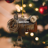 MoonArt Personalized Cowboy Couple Ornament, Western Horseshoe Couple Custom Christmas Ornament, Western Horseshoe Couple Wood Plastic Ornament, Gift for Couple Cowboy, Horse Lovers Keepsake (HL5)