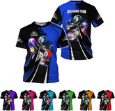 AOVL Personalized Billiard Shirts 3D Billiard Shirt Custom Billiard Flag Shirt Men's Pool Billiards Shirt 8 Ball Men Women