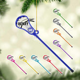 Artparel Custom Lacrosse Uniform Ornaments 2024 Lacrosse Gloves and Stick Acrylic Ornament Lacrosse Player Ornament Gifts for Lacrosse Lovers Lacrosse Sport Gifts (LC15)