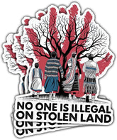 (3 Pcs) No One is Illegal On Stolen Land Sticker - Native American Decal, Indigenous Pride Bumper Sticker for Laptop, Water Bottle, Tumbler, Phone Case, Hard Hat, Helmet, Gifts 3"x3"
