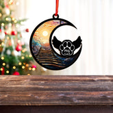 MAPrints Personalized Dog Ornament, Custom Dog Suncatcher Wood Memorial Ornament, Dog First Christmas Ornament 2024, Pet Wood Ornaments, Dog Memorial Gifts for Dog Lovers (Dog 5)