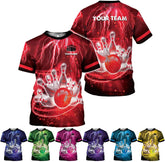 Rivelus Personalized Name Bowling Shirts for Men and Women 3D, Bowling Shirts for Team Bowling, Bowling Shirts Gift