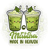 3PCS Matcha Latte a Matcha Made in Heaven 3" Sticker, Green Tea Cups Gifts Funny Matcha Made in Heaven Waterproof Stickers Green Tea Lover Vinyl Car Decal for Laptop Water Bottle Toolbox Phone Case
