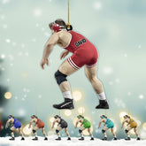 Artparel Personalized Wrestling Ornament Wrestling Helmet Ornaments Wrestling Christmas Ornament Gift for Wrestling Player Wrestling Christmas Tree Ornaments for Boys or Girls (WL15)