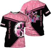 Ligthuy Personalized Name Breast Cancer Shirt - Survivor Shirts, Pink Cancer Tee S-5XL