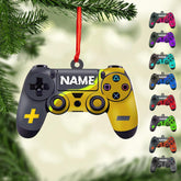 TinoShop Personalized Name Collection Gaming Controller Acrylic Ornament Christmas Shape Flat Christmas Ornament for Gamer, Video Game Christmas Ornaments Gift for Boys Girls Adult size 3.5'' (ON33)