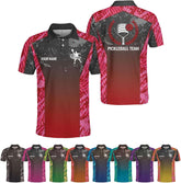 MoonArt Personalized 3D Pickleball Polo Shirt for Teams Custom Name Sport Fit Clothing Ideal Gift for Pickleball Players