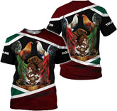 AOVL Personalized Rooster shirts 3D Rooster Mexican Shirts for Men Rooster Mexico Shirt Rooster Shirt for Men Women S-5XL