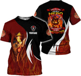 MoonArt Personalized Firefighter Shirt Custom Name Fire Man Firefighter Gift Tshirt 3D Shirts Unisex Tshirts 3D for Men Women