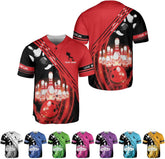 HomeDesign Personalized Bowling Baseball Jersey Custom Bowling Shirts Bowling Gift Bowling Jersey Bowling Shirt Men Womens
