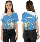 Custom Guatemala Flag 3D Baseball Jersey Crop Tops, Personalized Guatemalan Jersey Gifts Men Women Shirt Clothes