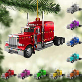 Personalized Trucker Ornament, Custom Name Trucker Christmas Ornaments, Semi Truck Christmas Ornament Gift for Truck Driver Ornament Truck Tree Decor, Gifts for Trucker Hanging Decor Xmas (T10)