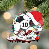 Mostprints Personalized Name and Numer Soccer Christmas Ornament 2023, Custom Soccer Ornaments for Xmas, Soccer Ornament Handmade from Wood Tree Hanging Ornament Pine Tree (Soccer 14)