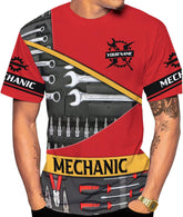 Mostprints Personalized Name Mechanic Shirt 3D, Custom Name Mechanic Shirts, Tool Box Mechanic for Men and Women Size S-5-XL4