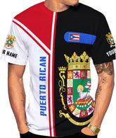 Personalized Name Puerto Rico T-Shirt 3D, Puerto Rico Shirt for Men Women, Puerto Rico Flag T Shirt All Over Printing S-5XL