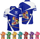 Custom Billiard Polo Shirts for Men Women Personalized Name Team 8 Ball Shirt Billiards Apparel Pool 3D Tshirts Gifts Player