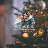 MAPrints Personalized Name Christmas Ornaments 2024, Custom Photo Acrylic Ornaments for Christmas Trees Unique, Photo Family Christmas Ornaments 2024, Gifts for Family Members (FML 2)