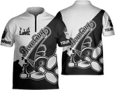 Custom Bowling Jerseys for Men Women Personalized Team Name Quarter Zip 3D Apparel Customized Bowling Jersey Shirts Unisex