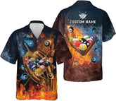 Personalized Billiard Hawaiian Shirt Button Down Custom Billiard Stick 8 Ball Pool Billiard Team Gift for Billiards