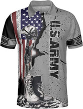 Custom US Army Polo Shirts for Men Women Personalized Military Veteran Shirt Veterans Pride American Flag Gifts Memorial Day