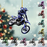 Personalized Dirt Bike Acrylic Ornament, Dirt Bike Christmas Ornament 2024, Dirt Bike Player Ornament, Dirt Bike Tree Decor, Motocross Dirt Biker Ornaments for Christmas Tree (Style 11)