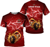 Personalized Billiard Shirts 3D Billiard Shirt Custom Billiard Flag Shirt Men's Pool Billiards Shirt 8 Ball Men Women