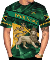 Mostprints Personalized Jamaica Shirt 3D, Custom Jamaica Flag Lion Shirt for Men and Women, Jamaican Pride T-Shirt Unisex