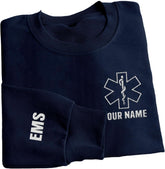 Leeprints Personalized EMT Embroidered Sweatshirt EMS Sweatshirt EMS Hoodie Paramedic Uniform Emergency Medical Technician