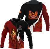 Vybonz Personalized Firefighter Hoodie Zip Custom Name Fire Man Firefighter Gift Sweatshirt 3D Unisex Shirt for Men Women