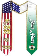 Pretyprints Custom Nigerian Graduation Sash, Nigeria Graduation Stole Customize, Nigerian American Flag Graduation Sash 2025