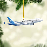 Mostefy Personalized Airplane Ornament 2024, Airplane Ornaments for Christmas Tree, Plane Christmas Ornament, Helicopter Ornament Christmas Pine Hanging Decoration for Xmas (Plane 3)
