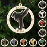 Personalized Karate Ornaments, Custom Karate Christmas Ornament, Karate Christmas Ornaments 2024, Karate Uniform Karate Ornament Girl & Boy, Black Belt Karate Gifts for Karate Instructors Xmas (Kr17)
