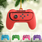 Artparel Personalized Gamer Ornament Custom Name Game Controller Ornament Shape Flat Computer Ornament for Gamer Gaming Ornament Gamer Christmas Ornament (GC12)
